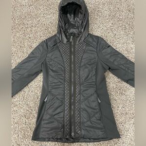 Athleta Quilted Puffer Down Jacket Olive Green Size Small